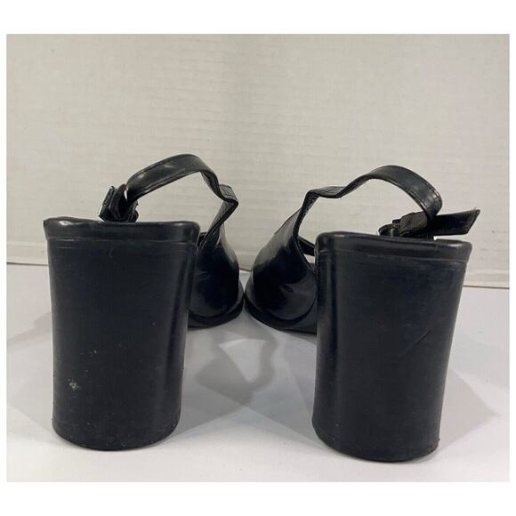 Authentic Vintage Gucci Slingback Black Open Toe Heels Size 7.5 Women’s - Picture 5 of 9